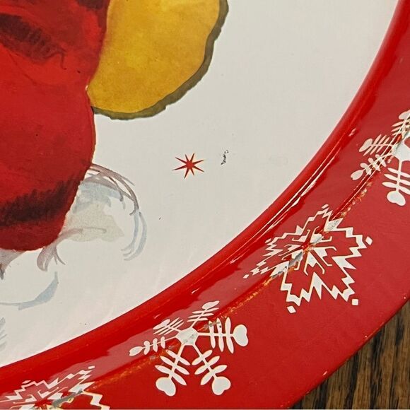 Vintage Santa Christmas Serving Tray & 6 Matching Coasters Made in HK 1980s - Picture 5 of 11